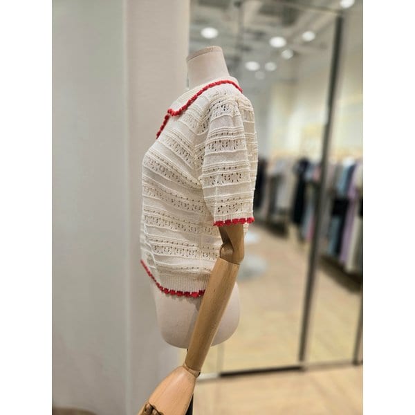 [부산점] 배색카라 반팔 니트(PQ2KH702)