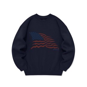 SP JAQUARD AMERICAN KNIT SWEATER-NAVY