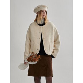 [단독]ALPACA ROUND JACKET (sand ivory)