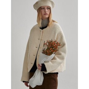 [단독]ALPACA ROUND JACKET (sand ivory)