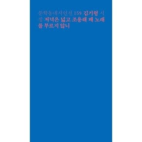 저녁은 넓고 조용해 왜 노래를 부르지 않니 : 김기형 시집 - 문학동네시인선 159