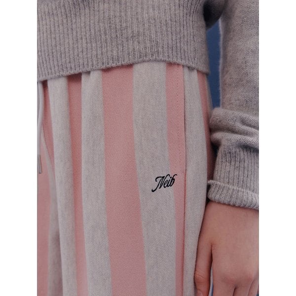 Striped Jersey Banding Pants (navy)