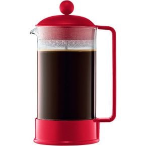 영국 보덤 커피 그라인더 Bodum Brazil French Press Coffee Maker 34 Ounce 1 Liter 8 cup Red