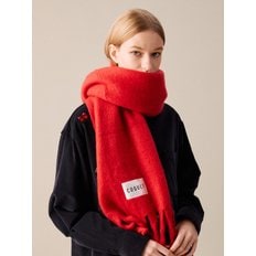 HAIRY SOLID LONG MUFFLER RED