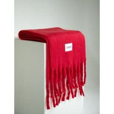 HAIRY SOLID LONG MUFFLER RED