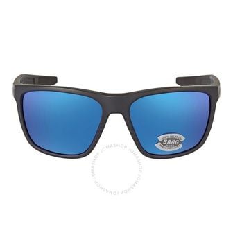 이스퀘어 4660257 Costa Del Mar FERG Blue Mirror Polarized Glass (580G) Rectangular Mens Sunglasses