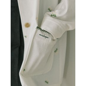 Margaret Embroidery Cotton Jacket - Ivory