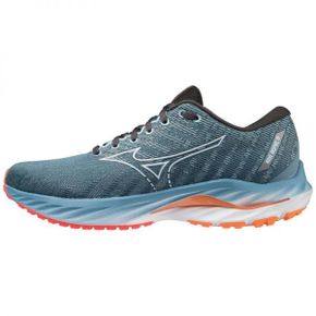 4844946 MIZUNO Mens Wave Inspire 19 Running Shoes - D/medium Width In Provincial Blue/whit