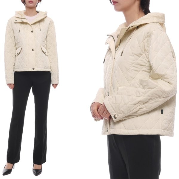 [부산점] 25FW 여성 퀼팅 후드 크롭 재킷 (8110327 NUTMEG 25F)