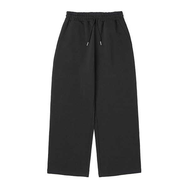남녀공용 쮸리 풀밴딩 와이드 팬츠 (BLACK) (HASLP90-39)
