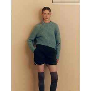 UNBALANCE SLIT PULLOVER (aqua mint)