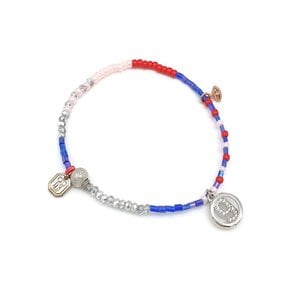 JOY bead bangle _ BLUE+RED