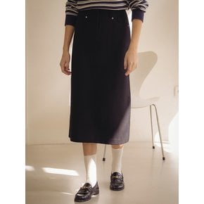 H-line pocket long skirt_Black