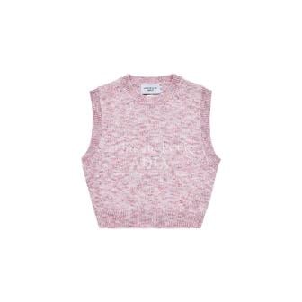 아크메드라비 SYMBOL LOGO MULTI COLOR CROP KNIT VEST PINK 크롭 심볼멀티