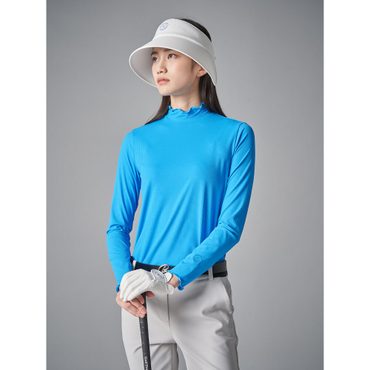 빈폴골프 여성 셔링 하이넥 티셔츠 - 블루(BJ4241A04P)