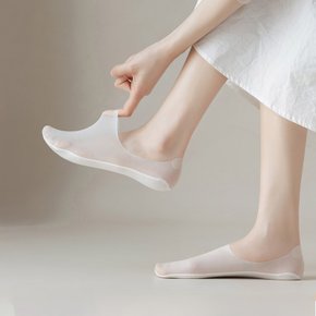 시스루 여름덧신 여성 페이크삭스 5켤레 안벗겨지는 실리콘 덧신양말 ODM-SOCKS107