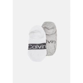 4631642 Calvin Klein FOOTIE HIGH CUT LOGO 2 PACK UNI - Socks white