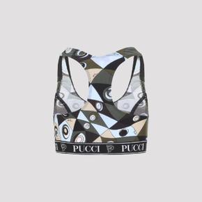 푸치 6HTP576H865 P18 KHAKI BLUE Pucci Polyamide Bra Top