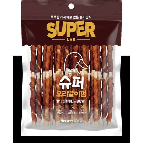 슈퍼랩 오리말이껌 400g