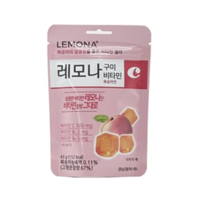 레모나구미 복숭아맛 씹어먹는 비타민C 비타민B 젤리 건강한 간식 43g 1개 TB