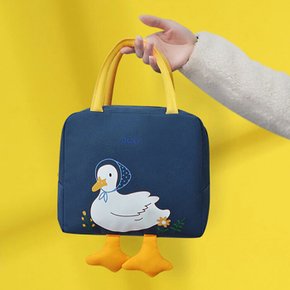 꽥꽥 귀여운 오리 보온 보냉 도시락 피크닉 소풍 점심 간식 가방 2 컬러 Cute Duck Lunch Bag 2 Colors