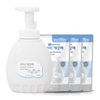 아이깨끗해 프리미엄 힐링코튼 450ml용기 x 1개 + 400ml리필 x 3개