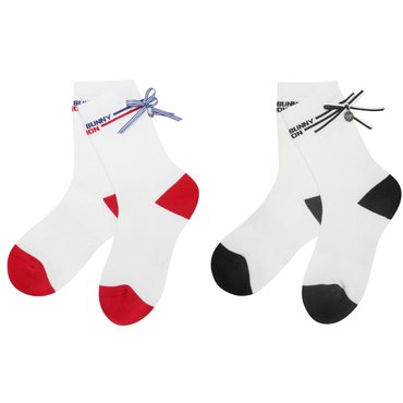 마스터바니 25S/S(421E1SC104) 여성 논슬립 배색 리본 중목양말