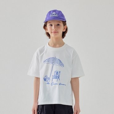 Lee Kids 루즈핏 오션 그래픽 반팔티 화이트 LK2502ST15WH