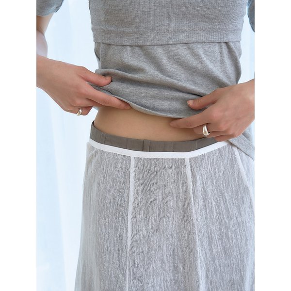 flared panel skirt (white)