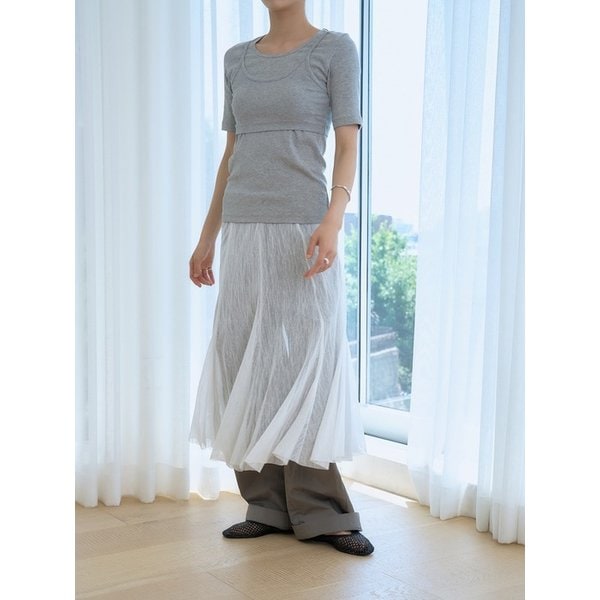 flared panel skirt (white)