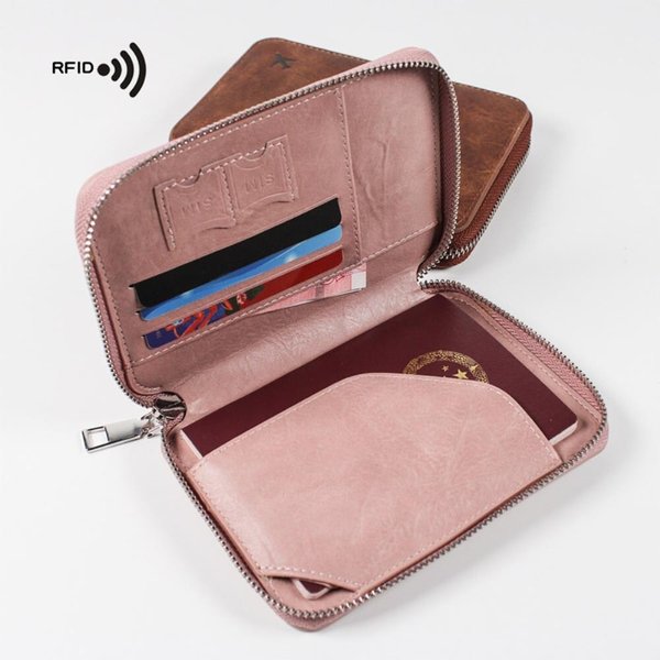 [옷자락] 남자 여자 가죽 RFID 스캔 차단 지갑형 여권 케이스