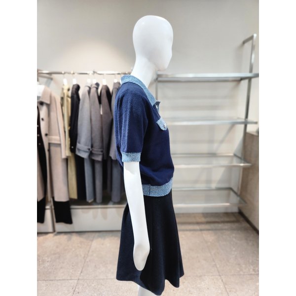 [여주점] [나이스클랍] 카라 배색 반팔 니트 A262PWK428