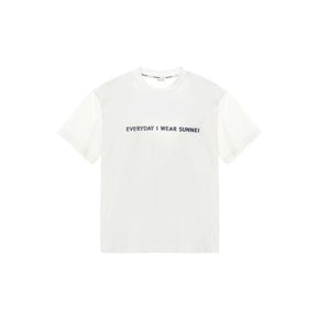 로고 프린트 티셔츠 화이트 /반팔/반팔티/ SN2PXH01BP-JE130-005