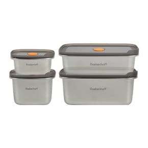 직사각 전자레인지용 스텐 밀폐용기 4종(250ml,450ml,600ml,1000ml)