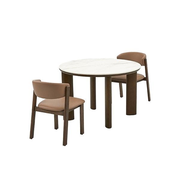 에르네 세라믹 원형식탁 2인세트 110cm_체어2EA