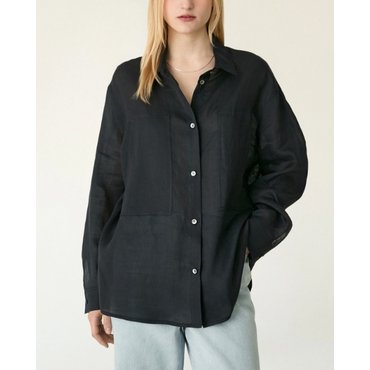 DKNY (시즌오프30%)린넨 오버사이즈 셔츠 (DW2F3WBL535L)