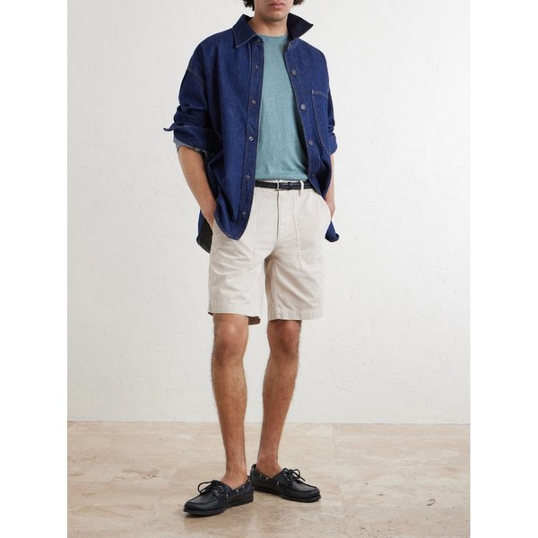 하트퍼드 헤링본 코튼 파티그 스트레이트 레그 쇼츠 46376663163009500