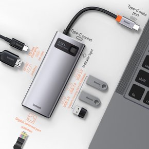 6 in 1 멀티허브 C타입/3.0 USB/HDMI RJ45