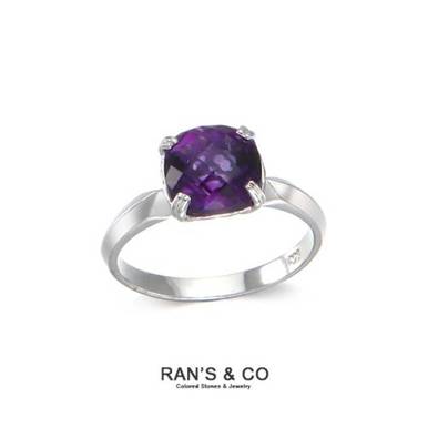 [란스앤코] RAN`S&CO 천연자수정(1.5캐럿) 스퀘어 반지