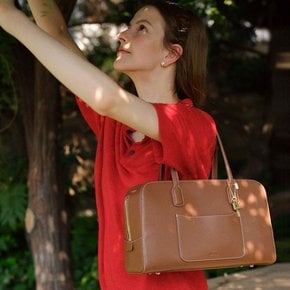 Cayley Boston Bag Plus Tan Brown