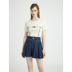 RIBBON LINE T-SHIRT - IVORY