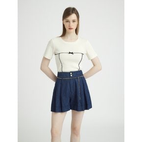 RIBBON LINE T-SHIRT - IVORY