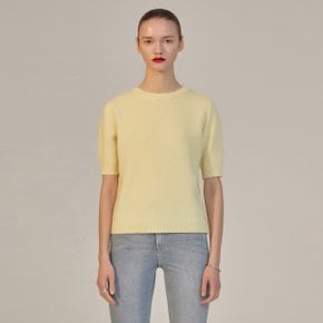 CASHMERE-BLEND HALF-SLEEVE KNIT YELLOW