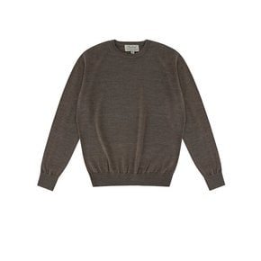 Wool soft round neck knit (Brown)