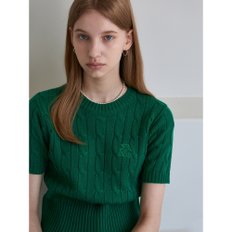 LOGO CABLE SHORT SLEEVE KNIT_GREEN