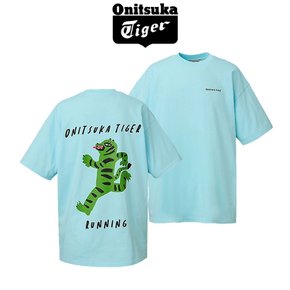 오니츠카타이거 남녀 공용 오버사이즈 그래픽 반팔 티셔츠 라이트 블루 2183B532.400