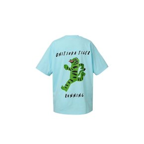 오니츠카타이거 남녀 공용 오버사이즈 그래픽 반팔 티셔츠 라이트 블루 2183B532.400