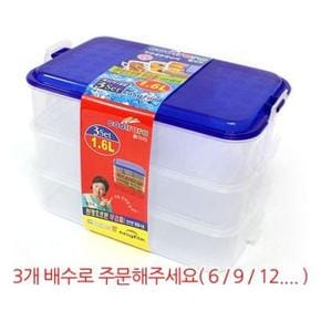 이지 편리한 쿨라라 밀폐용기 직사각 19호1.6L 3P 반찬통