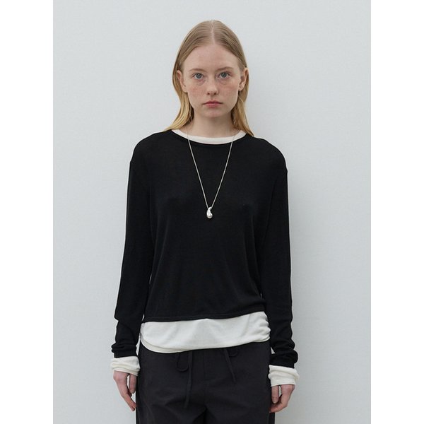 26ss two tone knit _ black