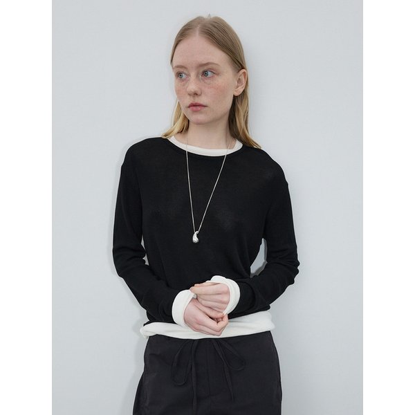 26ss two tone knit _ black